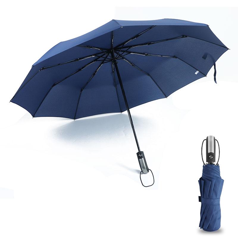 Wind Resistant Folding Automatic Umbrella Rain Women Auto Luxury Big Windproof Umbrellas Rain For Men Black Coating 10K Parasol