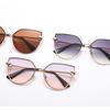 Ретро Солнцезащитные очки Кошачий глаз Модные Безободковые Градиентные Солнцезащитные очки Оттенки Линзы с огранкой Женские Безободковые Очки