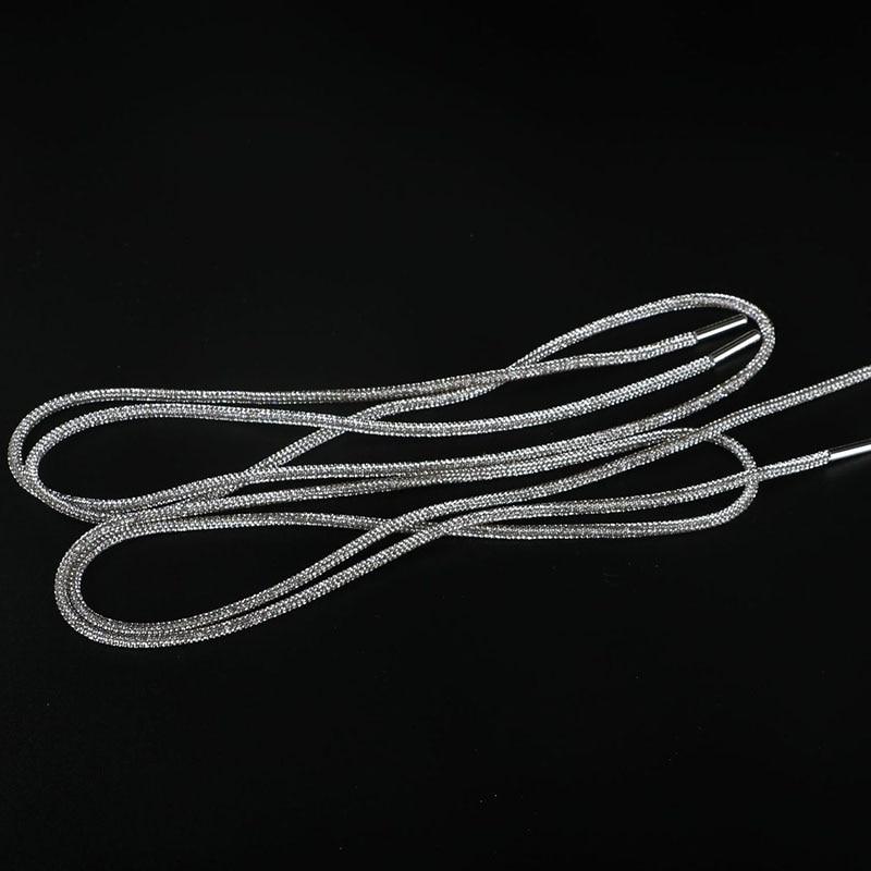 1 шт., шнурки для обуви со стразами, роскошные радужные бриллиантовые шнурки для обуви, кроссовки, круглые шнурки, 100 см