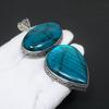 Blue Colored Labradorite Gemstone Handmade 925 Sterling Silver Pendant Antique Double Gemstone Pendant For Gifts