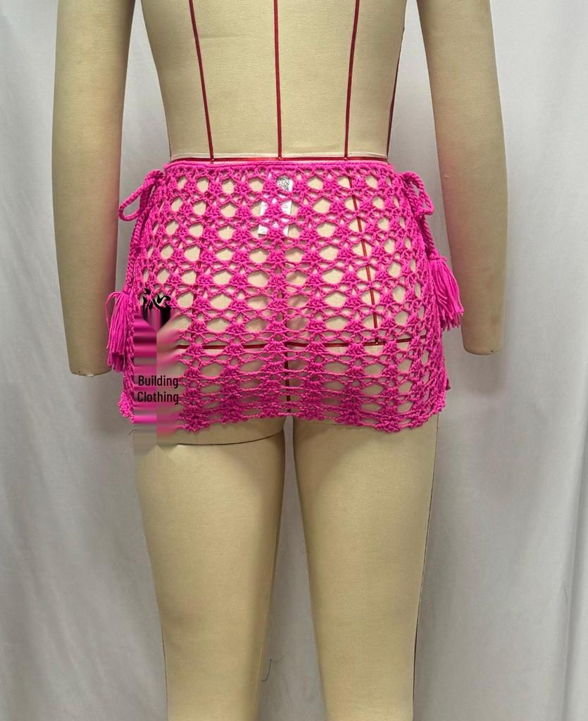 Женская мини-юбка бодикон из сетки с вырезами для пляжного отдыха