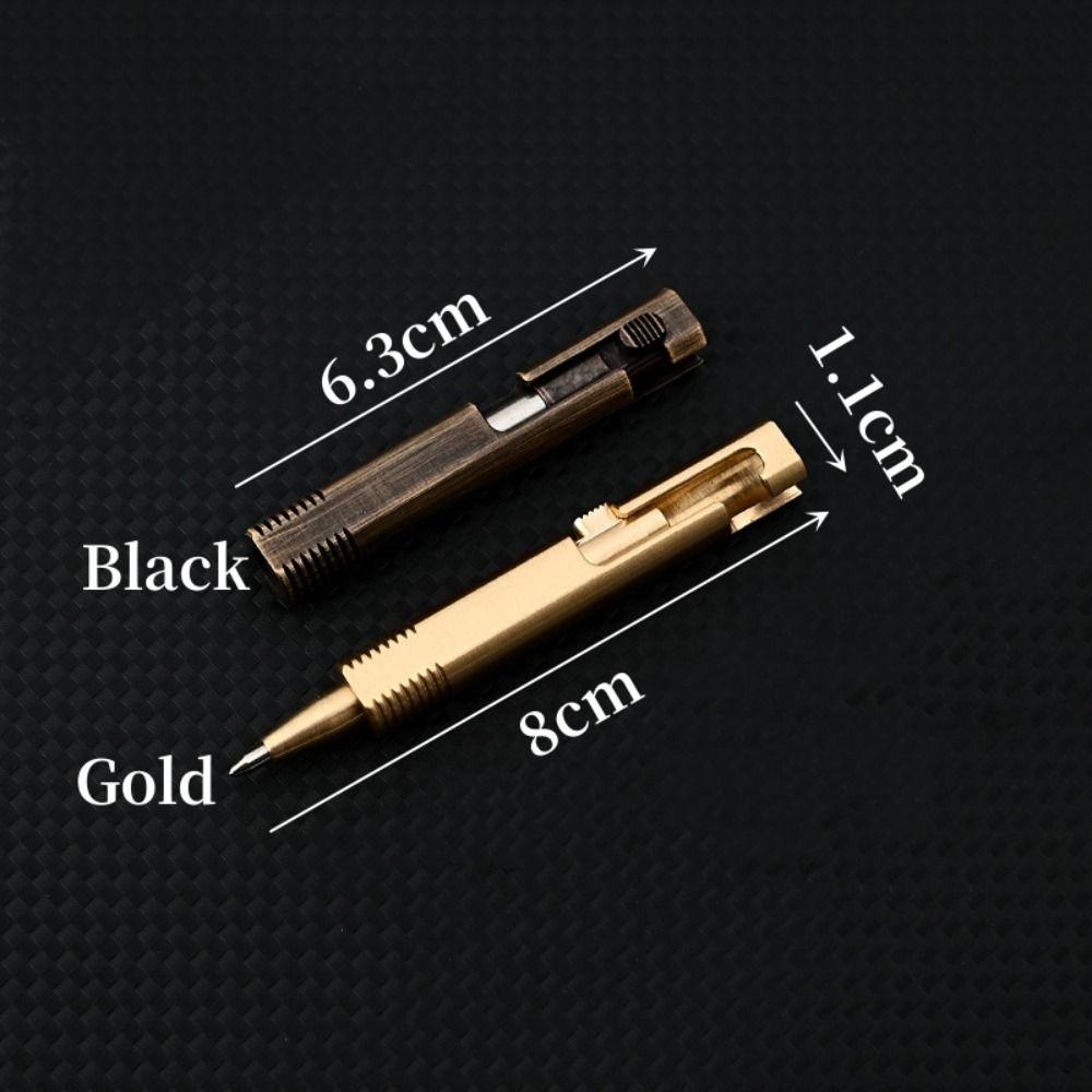 Многоразовая латунная ручка Выдвижная ручка для подписи Ежедневное использование Шариковая ручка с болтовым механизмом