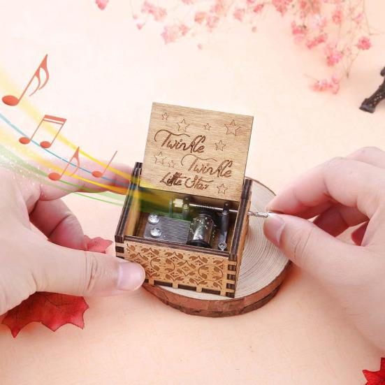 Vintage Birch Plywood Crisp Music Box Children Musical Collection Birthday Gift