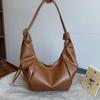 Pu Commuter Single Shoulder Women's Bag Maillard Style Retro Soft Surface Dumpling Bag Spring New Fashion Pleated Armpit Bag