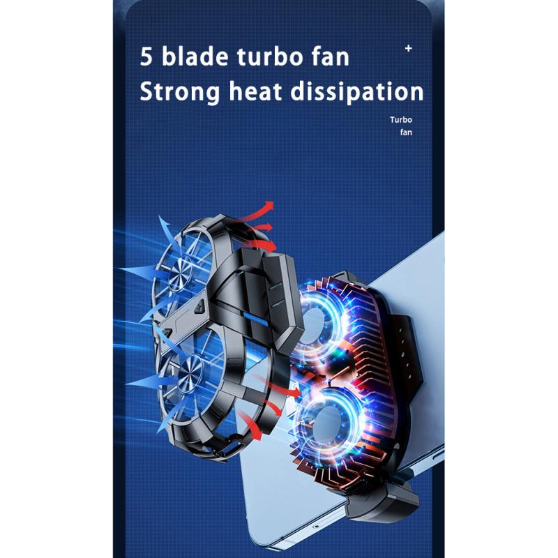 New! X38 Dual-core Semiconductor Phone Radiator Portable Digital Display Silent Back Clip Phone Cooling