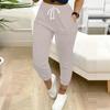 Летние женские спортивные штаны в горошек Свободный крой На шнурке Джоггеры Эластичные манжеты Повседневные брюки