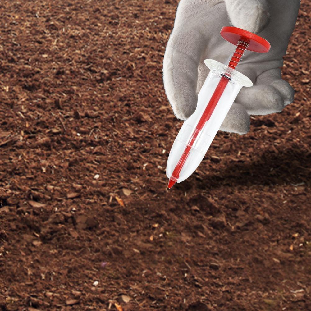 Садовый дозатор семян Пластиковый садовый сеялка для семян Портативный многофункциональный красный практичный для моркови, салата, семян травы