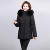 Cotton-padded Women's Short Winter Coat with Big Fur Collar Cotton-padded Jacket Middle-aged and Elderly Loose Cotton-padded Jacket Warm Coat
