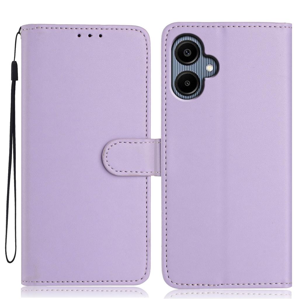 For Samsung Galaxy A07 4G/A06 4G/A06 5G Wallet Case with Strap/Multiple Card Slots Solid Color Leather Stand Phone Cover