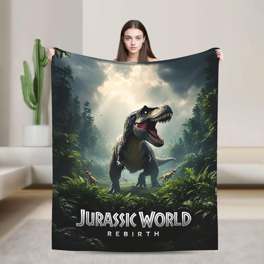 Юрское Возрождение Спинозавр Атака Мир Пледы Динозавр Флис Забавный Теплый Плед для Покрывала Осень/Зима Открытый