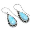 Серьги из стерлингового серебра 925 пробы с драгоценным камнем Natural Republic Larimar 1,25 дюйма i1Q30