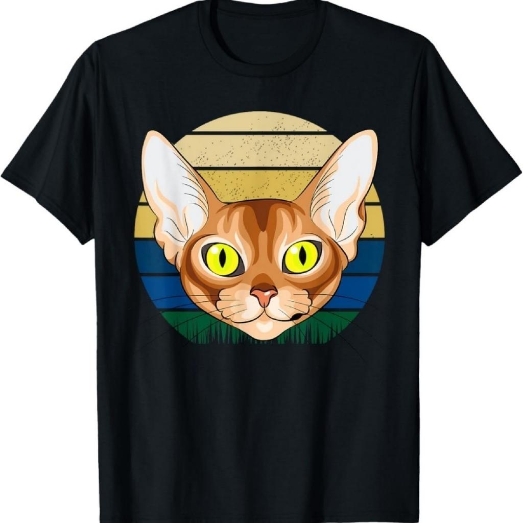 Abyssinian Cat Retro Sunset Vintage Kitten Owner Gift T-Shirt