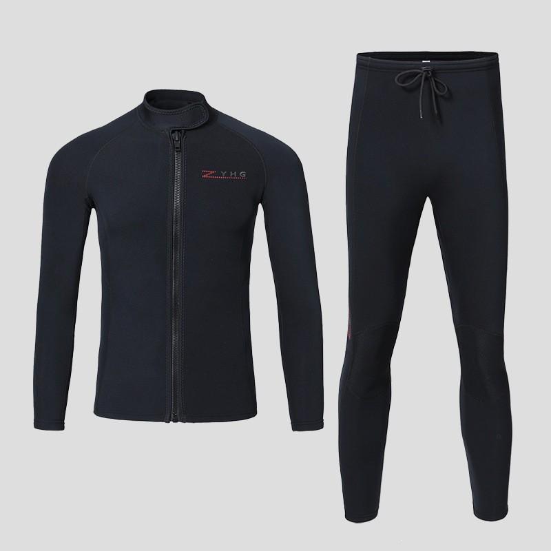 Mens 1.5mm Neoprene Wetsuit Set Long Sleeve Top Pants Diving Surfing Swimming Warmth UV Protection