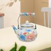 Enamel Tea Kettle Floral Decorative Teapot Housewarming Christmas Water Coffee Pot for Picnic