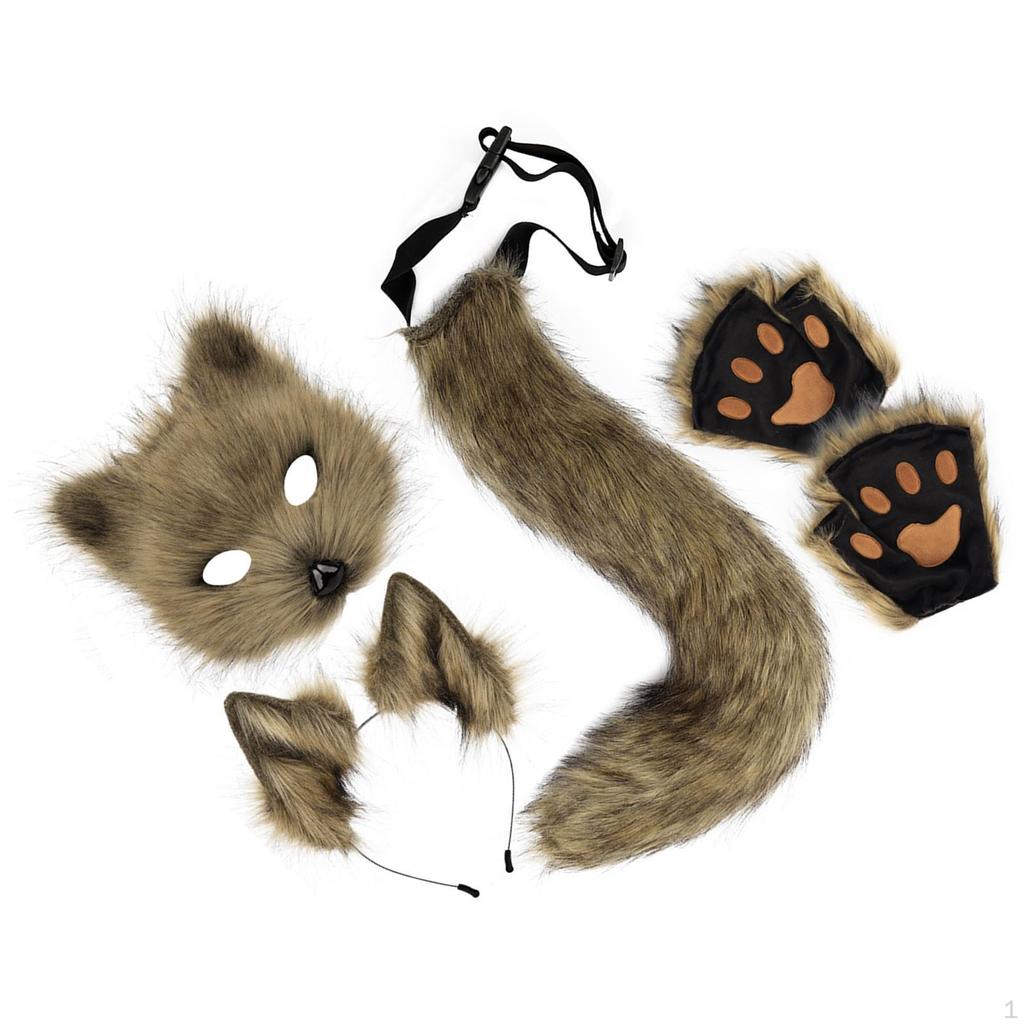 Маска и хвост в наборе для костюмированной вечеринки «Кошка для ролевой игры», «Карнавал», «Выпускной», «Ночной клуб»