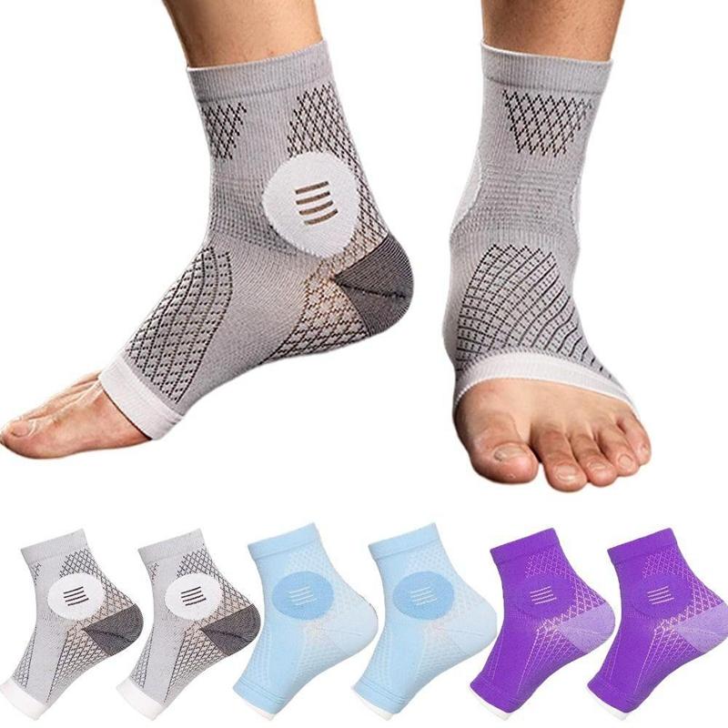 Women's Men's Neuro Socks Foot Pain Relief Soothing Compression Socks Design Purple Elastic Anti-Slip