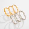 SHIXIN Minimalist Smooth Surface Stackable Round Bracelet for Women Elegant Glossy Mixed Color Geometry Wide Bangle Jewelry Gift