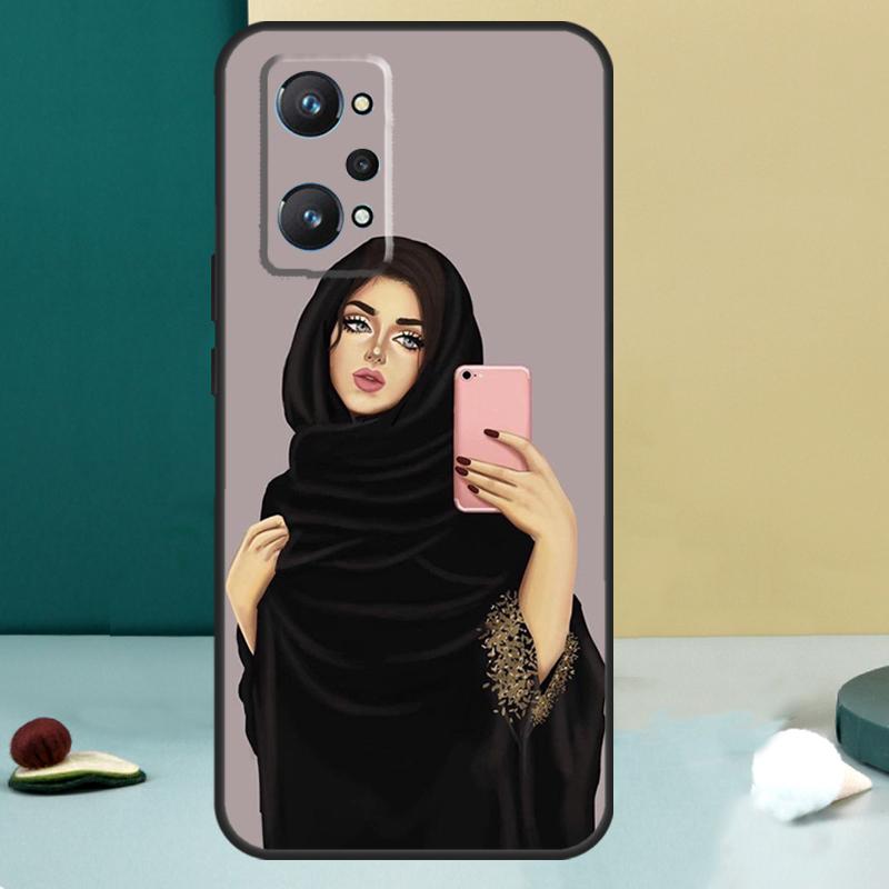Мусульманская Исламская Девушка Глаза Хиджаб Для Realme 11 10 12 13 14 Pro Plus GT 7 6 5 Pro GT 6T C67 C61 C53 C51 C21Y C25S C75 C55 Чехол