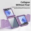Электроplated Прозрачный Чехол для Телефона для Samsung Galaxy Z Flip 7 fe 6 5 4 с Защитой Шарнира и Закаленным Стеклом