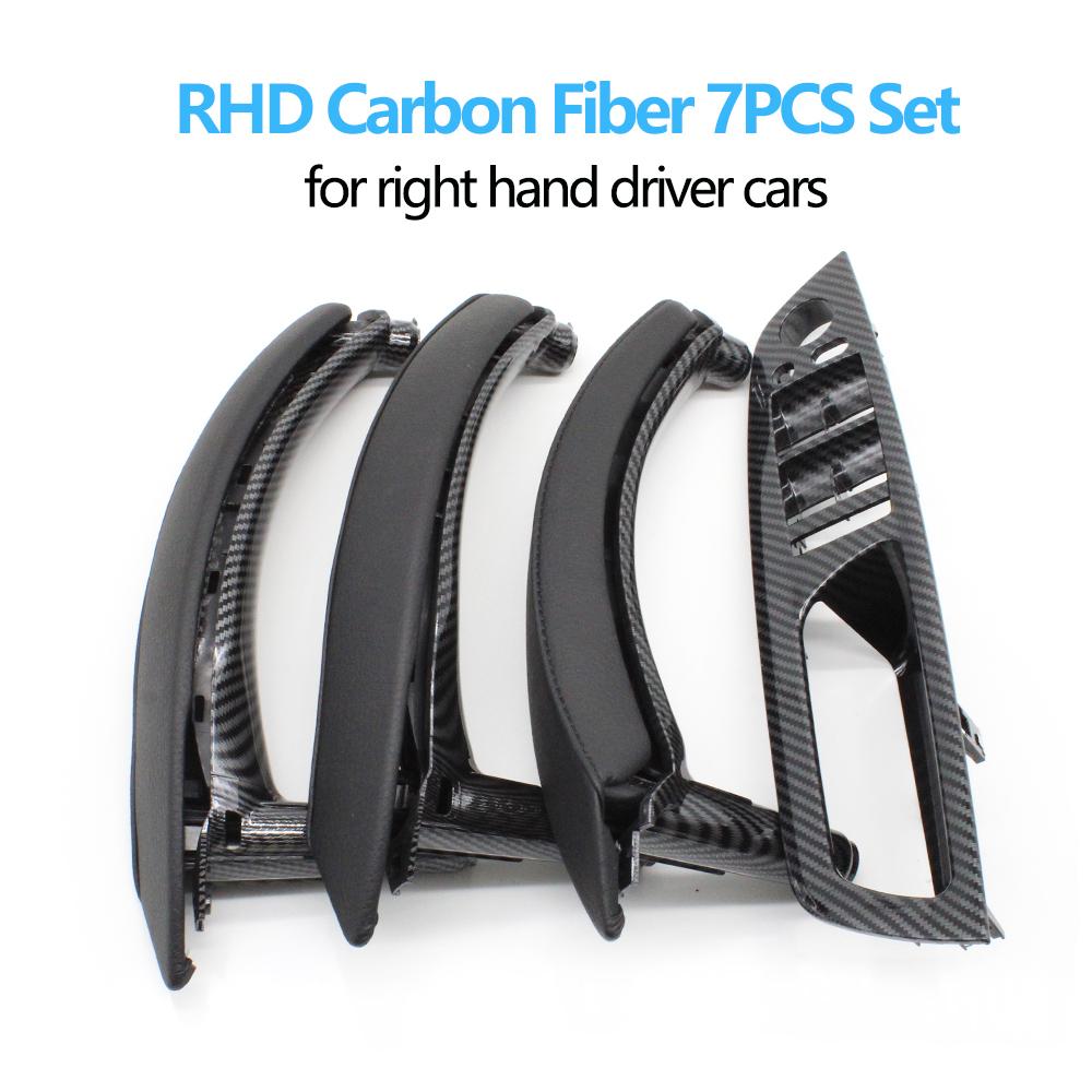 Набор из 7 шт., левая и правая внутренняя дверь, окно, панель переключателя с кожаным чехлом для BMW X5 X6 E70 E71