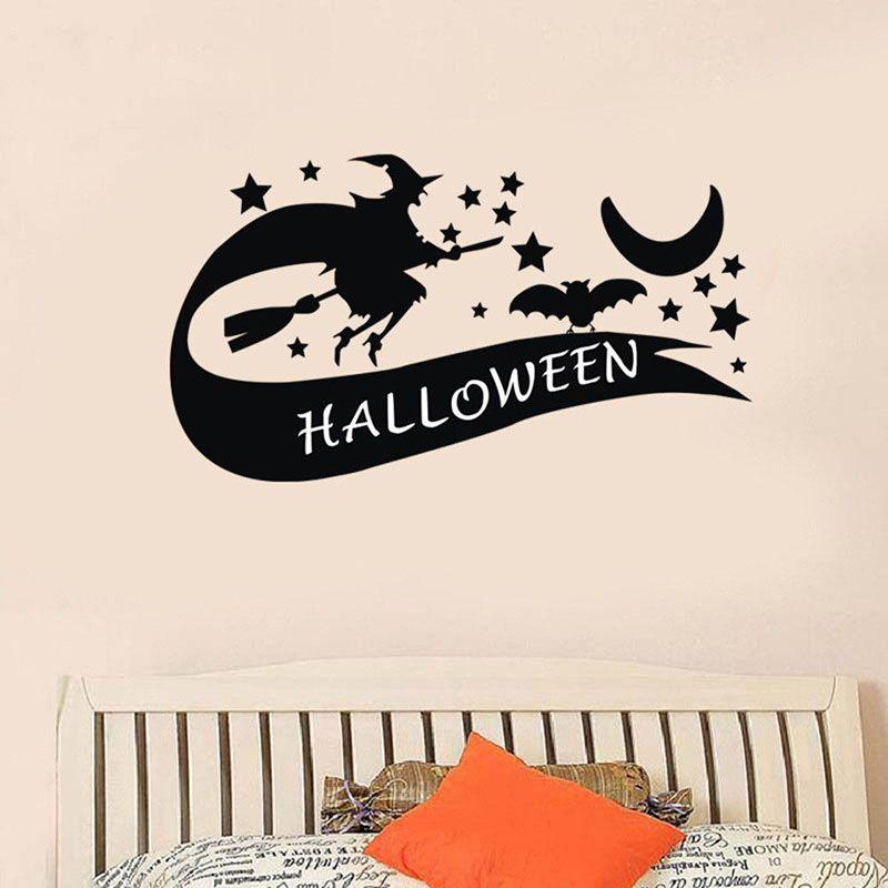 Removable Halloween Diy Wall Stickers With Fire Retardant Pvc Pumpkin Witch Decal