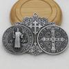 Vintage Christian Crosses Keychain Pendant Metal Antiqued Hanging Ornament Charm for Handbag Backpack Decoration