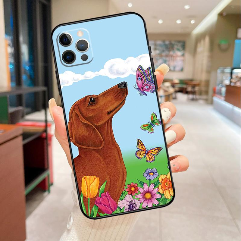 Чехол для телефона с изображением таксы для iPhone 17 Air 16 15 13 11 12 14 Pro Max mini 15 16 Plus 16e Защитная крышка
