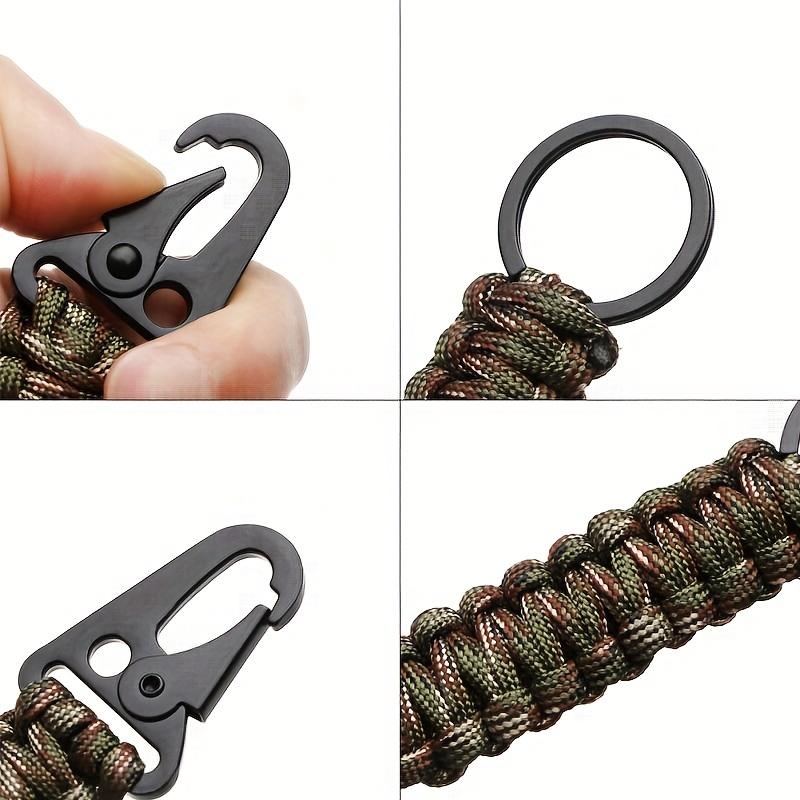 4 шт. Плетеные вручную брелоки с карабином, плетеный шнурок с крючком-клипсой для активного отдыха, кемпинга, пеших прогулок, путешествий