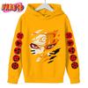2025 MINISO Naruto Hoodie Kids Детская одежда для мальчиков Детская одежда для малышей Осенние теплые толстовки Пальто Одежда с героями мультфильмов Толстовка с капюшоном