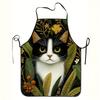 1pc 1pcs Cute Black & White Cat Apron Suitable for Cooking, Baking, Chefs & Home Use - Durable Polyester Kitchen Apron with Kitten, Perfect Gift for C