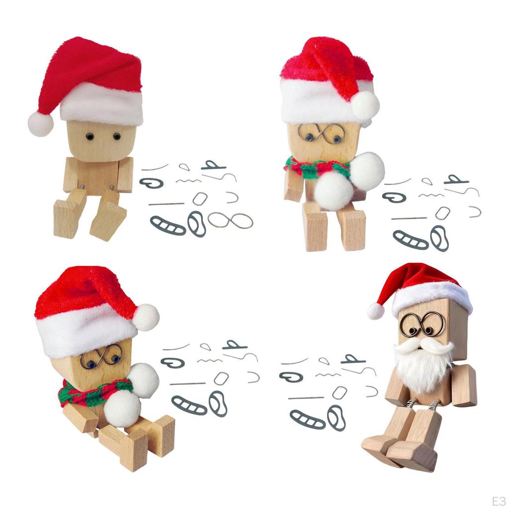 Shaking Feet Wooden Doll Ornament Auto Accessories for Home Decor