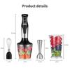 Ручной блендер, погружной ручной блендер мощностью 1200 Вт, ручной блендер из нержавеющей стали, ручной блендер 4-в-1 с яичным венчиком, стаканом и чашей-измельчителем
