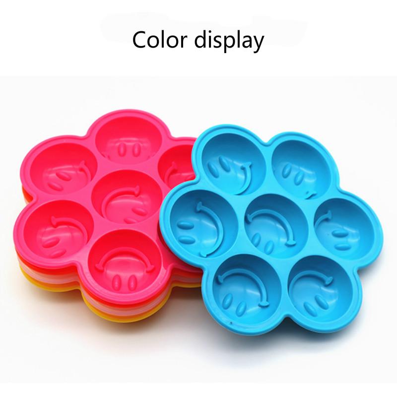 Силиконовый лоток для льда с 7 отверстиями, креативный смайлик, силиконовая форма для льда, силиконовая форма