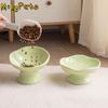 Cute Non-slip Base Petal Ceramic Cat Bowl High Foot Tilted Angle Elevated Cat Bowl Ergonomic Anti-Tip Cat Bowl Senior Pets