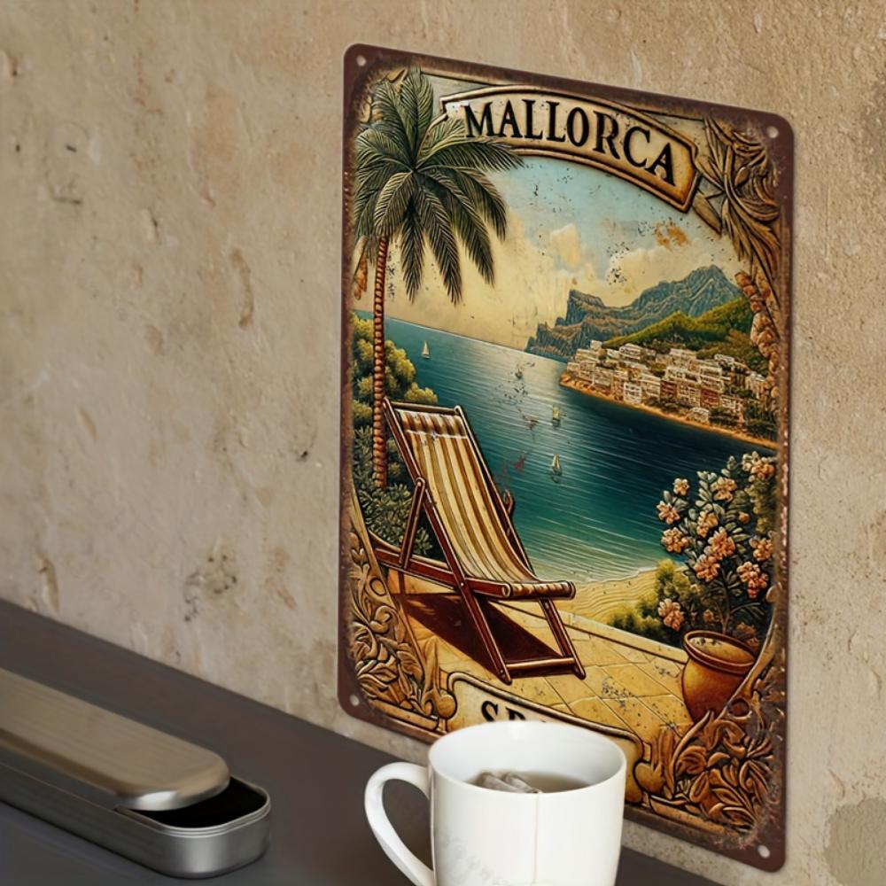 Vintage Mallorca Island Travel Poster Aluminum Wall Art Sign for Home Garden Garage Outdoor Bars Cafes Clubs Unique Holiday Gift