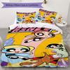 Cartoon Powerpuff Girls print children's duvet cover set, soft and skin-friendly, available in multiple sizes, bedroom bedding.