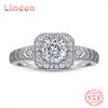 Lindon Classic 925 Sterling Silver Zircon Ring Ladies Jewelry Wedding Promise Party Gift