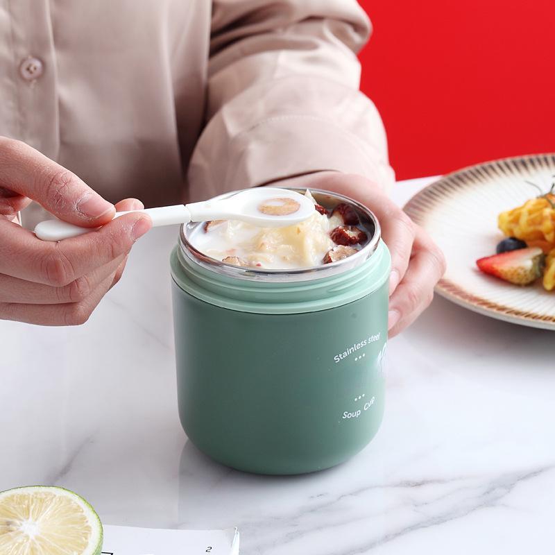 Пищевая термобанка из нержавеющей стали, ланч-бокс, чашка для питья с ложкой, изолированный термос для супа, герметичная коробка