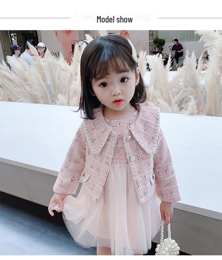 «Осенний комплект принцессы для девочки 2024 года из двух частей»: Стильный жилет и юбка из газа.