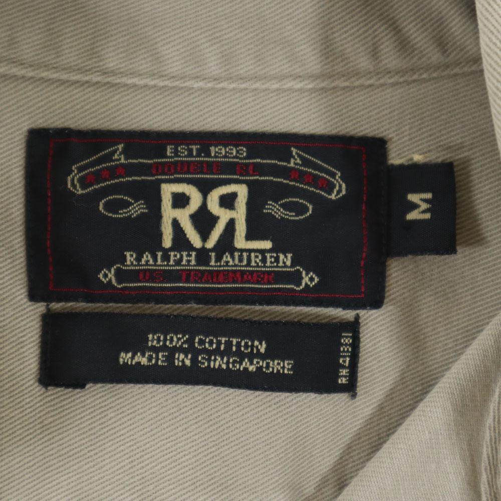 RRL 90-е Красная 3 Звезды Инициальная бирка Старая Рабочая рубашка с длинным рукавом M RALPH LAUREN Мужская Б/У