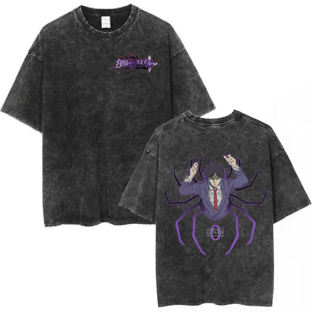 Vintage Washed Anime Hunter X Hunter Printed Tshirt Mens and Womens Washed Tshirt High Quality Vintage Cotton Tshirt Tops