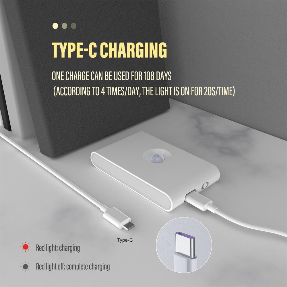 1 шт. Светодиодный индукционный ночник, беспроводная USB-зарядка, настенный светильник с датчиком движения, ночник для спальни, коридора, шкафа, ванной комнаты