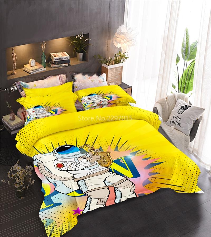 Universe Astronaut Printed Bedding Set 3d Duvet Cover Pillowcase 2/3pcs Twin Full Queen King Size Bedclothes Home Textile Gifts