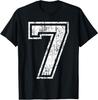 Sports Jersey Grunge Number 7 Fan Team Player Birthday T-Shirt