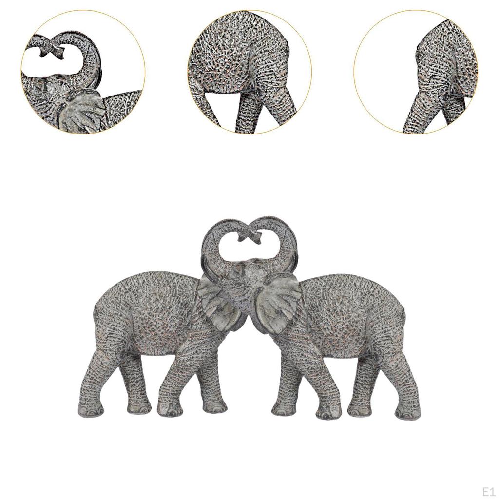Elephant Statues Ornament Handicraft Adorable Table Multifunctional Resin Sculpture