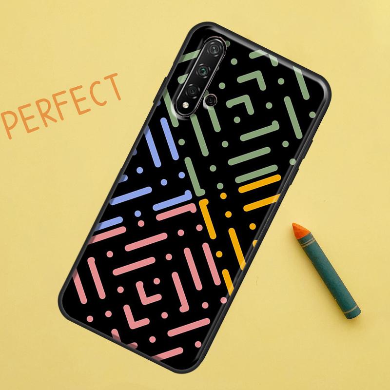 Polka Dots Lines Abstract Art For Huawei Nova 12s 11i 7i 8i 12i Y73 Y70 Y90 Y60 Y72 Y61 Y91 9 10 SE P40 Lite P30 Pro Case