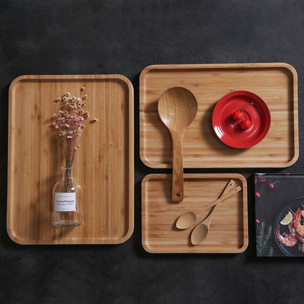 1 шт. предметы домашнего обихода бамбуковый поднос для фруктовых закусок, тарелки для хранения чая, фруктов, барбекю, хлеба