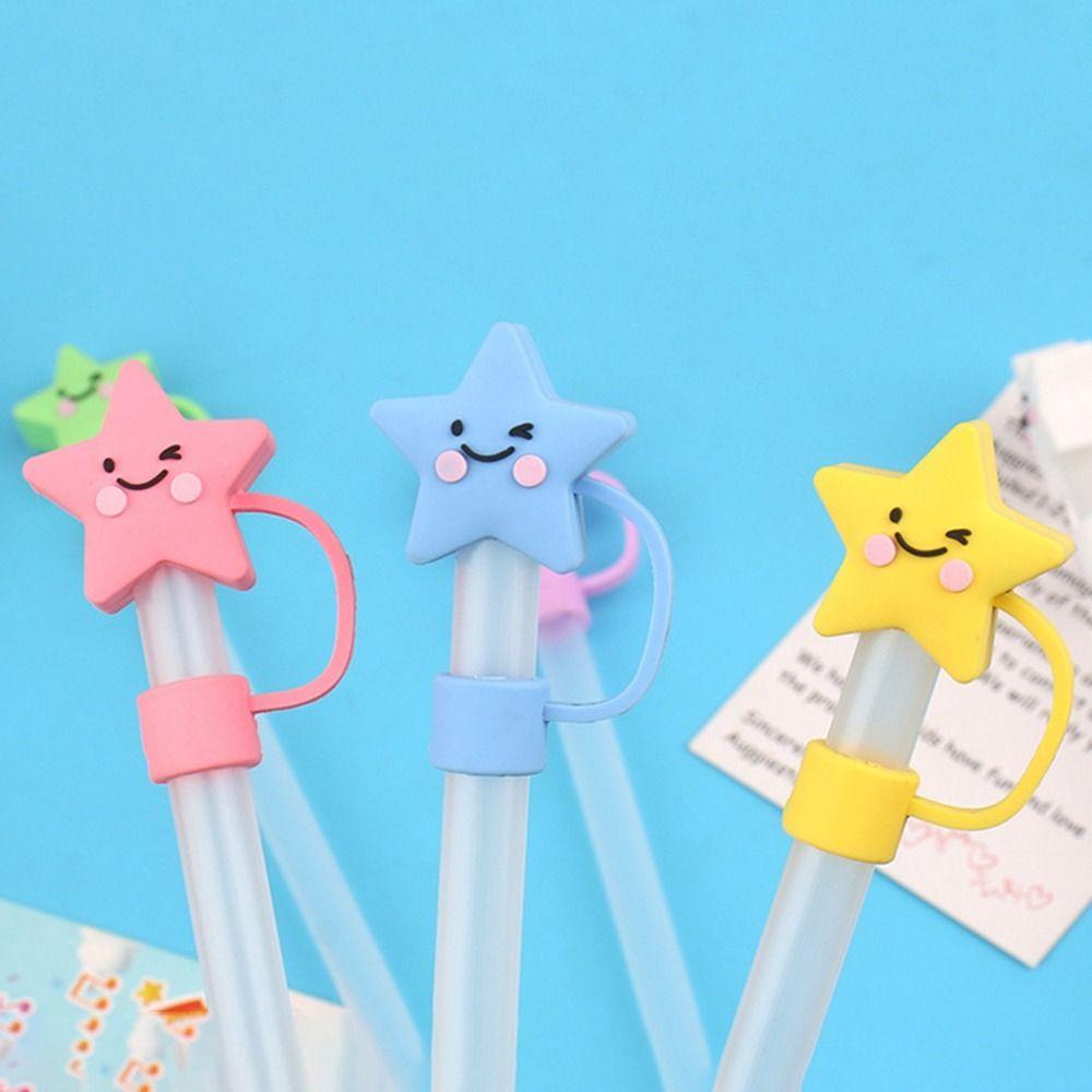 Reusable Drinking Dust Cap Silicone Straw Tips Cover Creative Silicone Straw Plug Water Glass