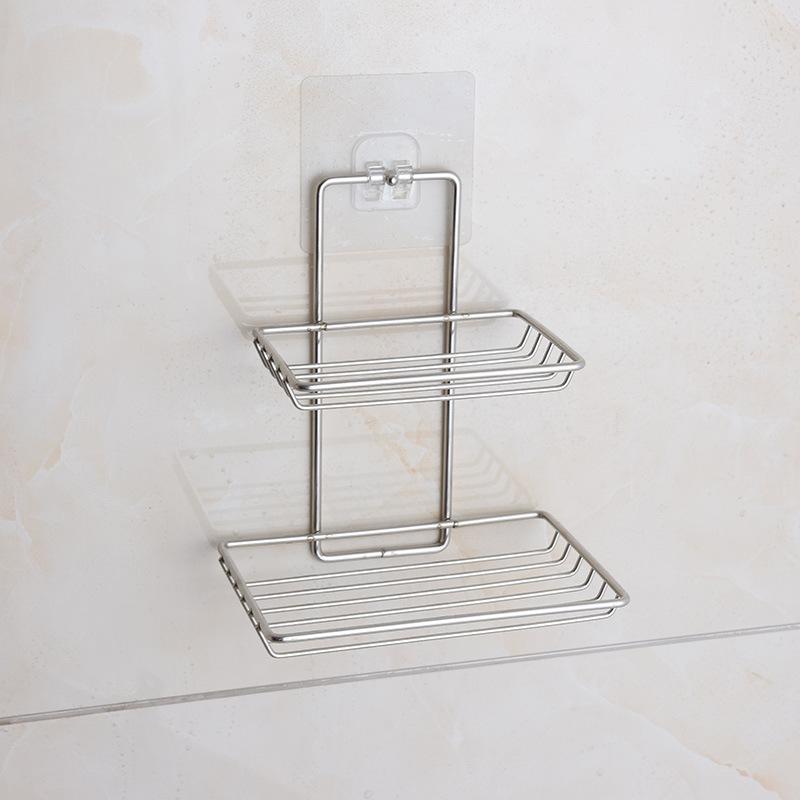 1 шт. двухслойная мыльница без присосок, держатель для мыла в ванной, настенная полка для ванной комнаты из нержавеющей стали