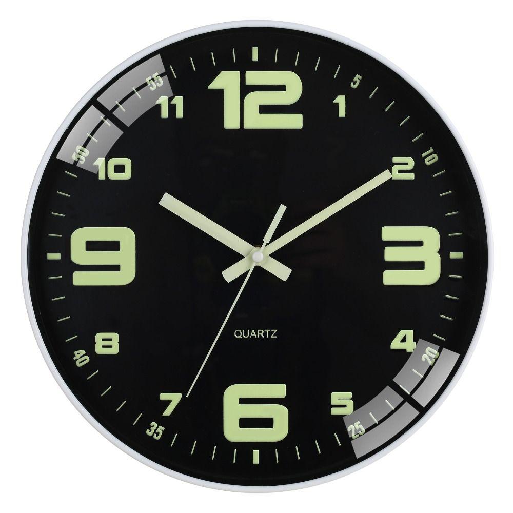 Plastic Luminous Wall Clock Silent Digital Clock Wall Decoration Quartz Wall Clock Office